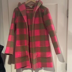 Dylan Pink and Green Plaid Coat